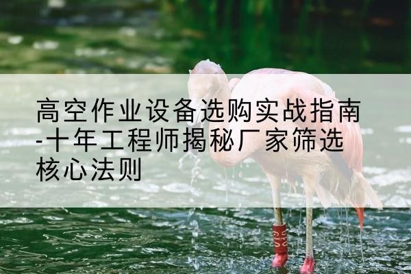 枝江剪叉式升降机厂家-高空作业设备选购实战指南-十年工程师揭秘厂家筛选核心法则