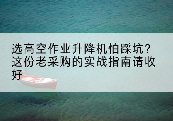 枝江高空作业升降机厂家推荐-选高空作业升降机怕踩坑？这份老采购的实战指南请收好