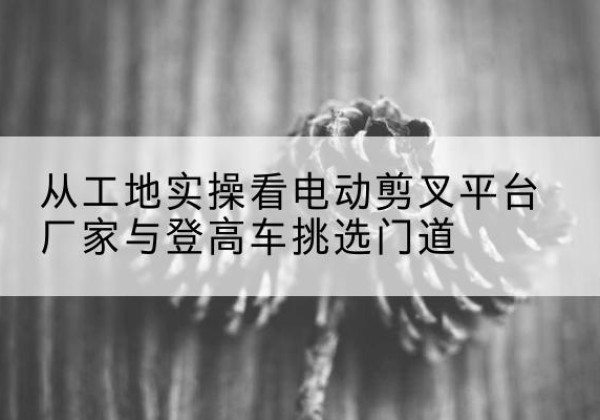 枝江电动剪叉升降平台厂家-从工地实操看电动剪叉平台厂家与登高车挑选门道