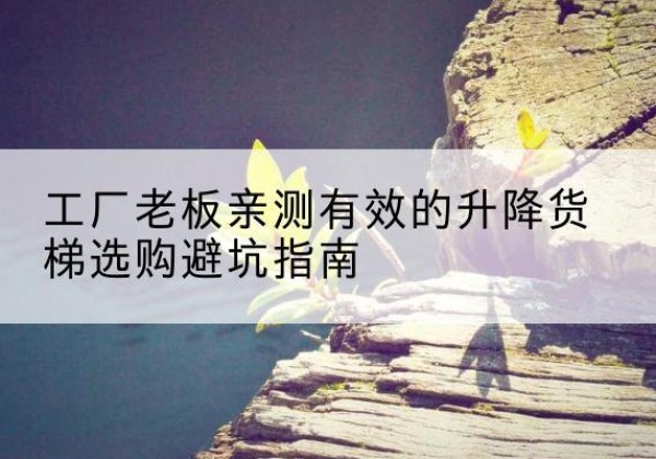 枝江升降货梯怎么选-工厂老板亲测有效的升降货梯选购避坑指南